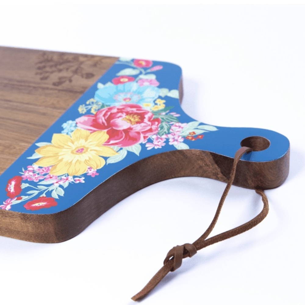 ACACIA Wooden Charcuterie Cutting Board by PIONEER WOMAN Blue - Picture 5 of 8